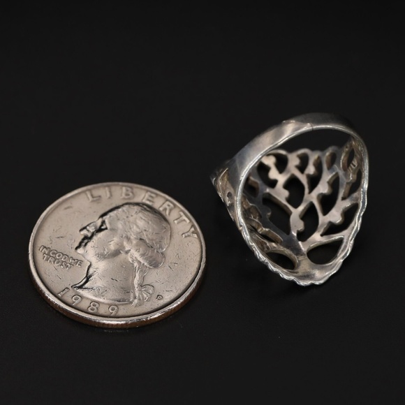 Sterling Silver Tree of Life Open Work Ring Size 8 - Picture 4 of 5